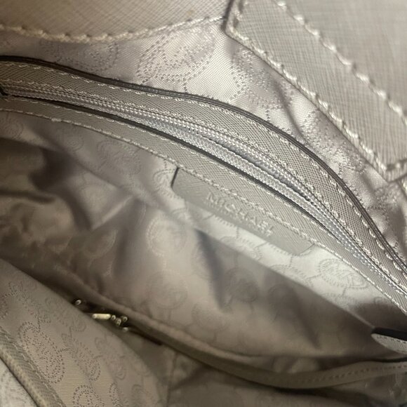 Michael Kors Hamilton EW Micro Stud Stripe Grey Leather Handbag - Picture 10 of 12